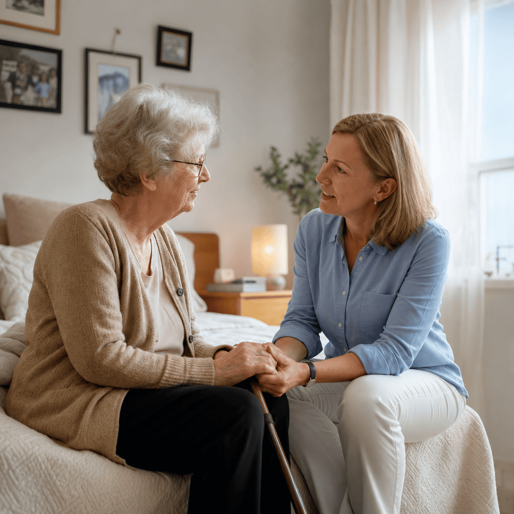 Wohnliches Zimmer als Rückzugsraum für eine Betreuungskraft