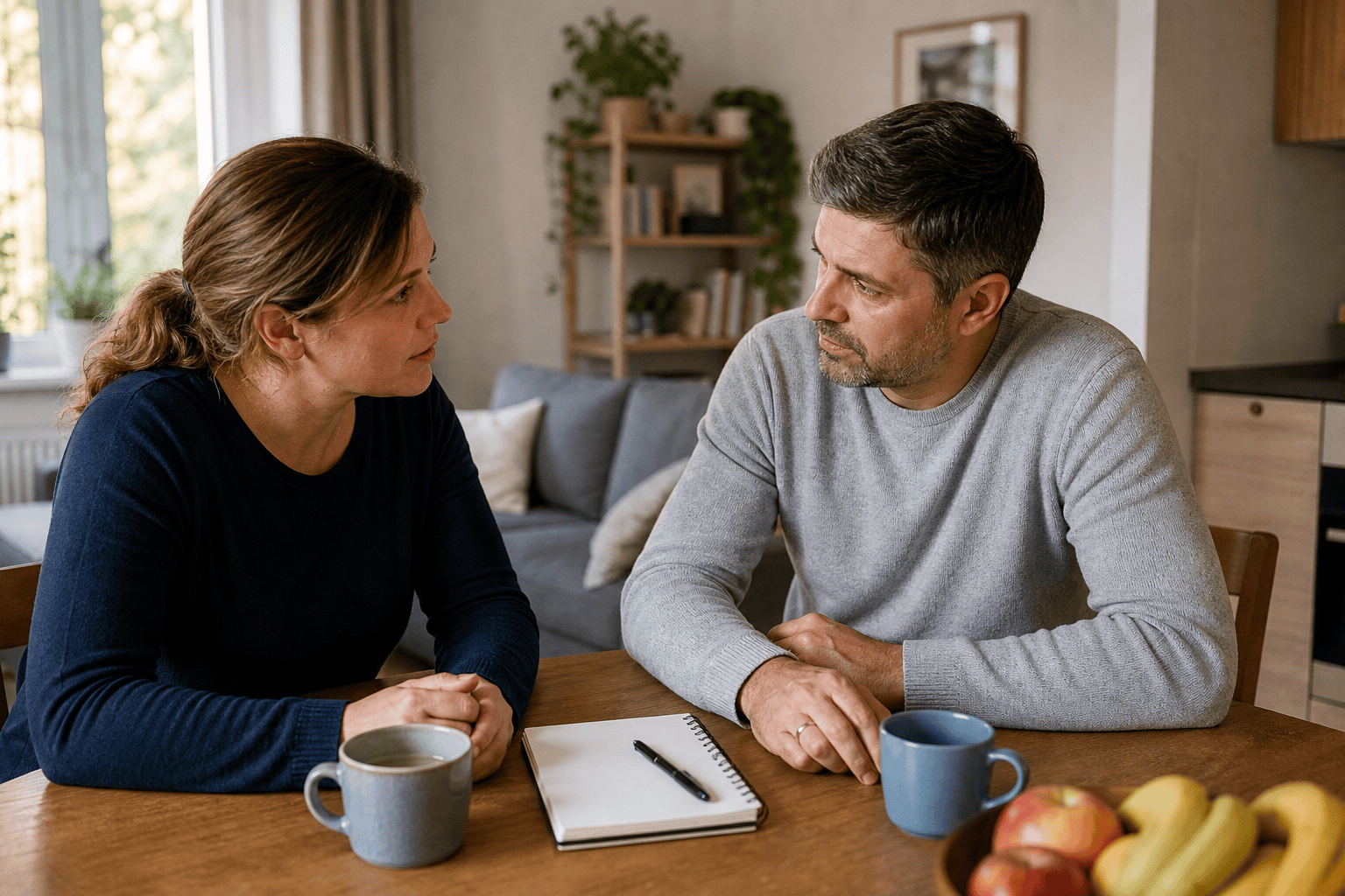 Angehörige besprechen gemeinsam Unterstützung und Entlastung im Alltag