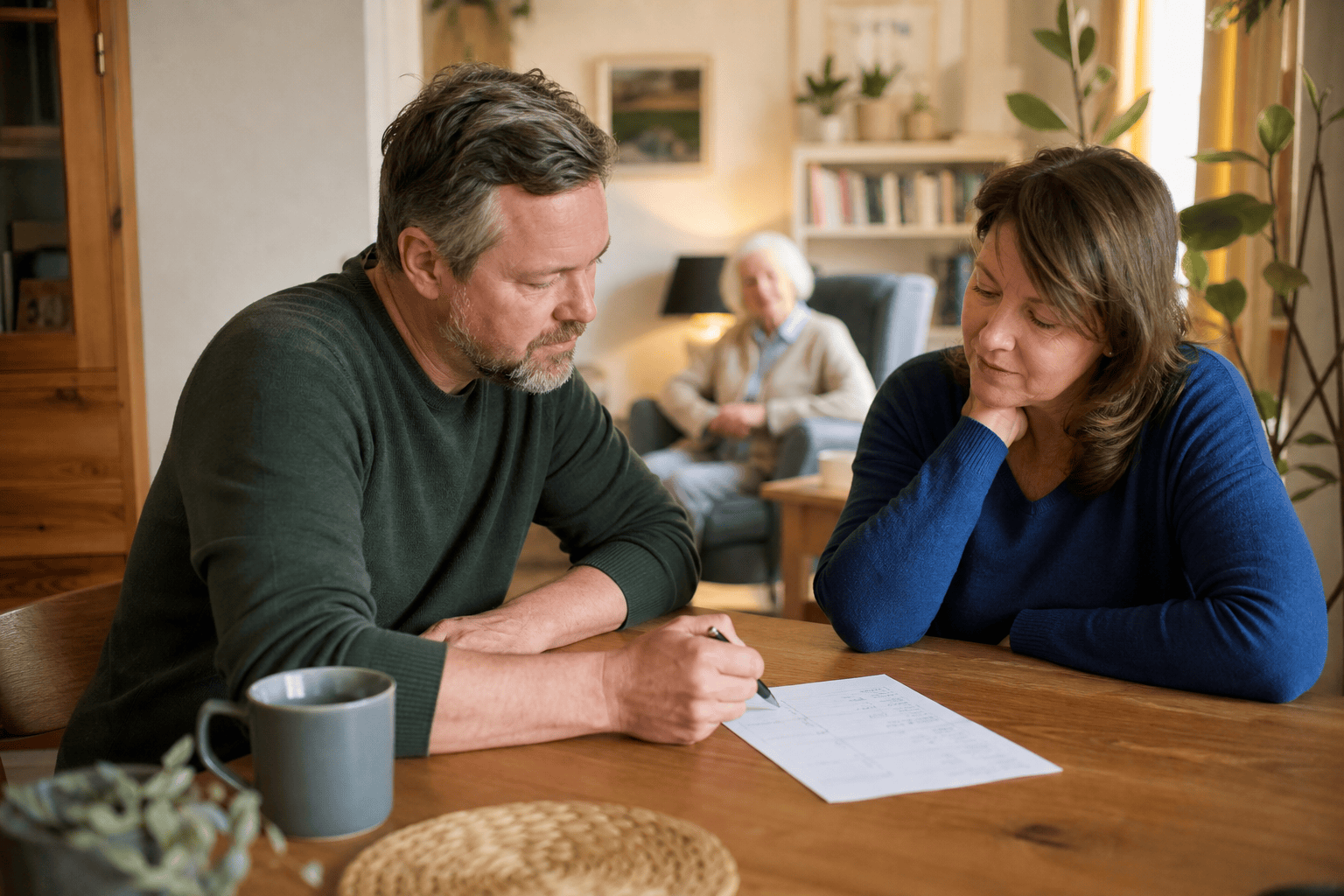 Angehörige planen Unterstützung für den Pflegealltag zu Hause
