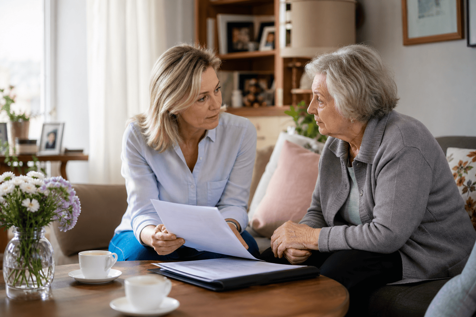 Angehörige besprechen die passende Anschlussversorgung
