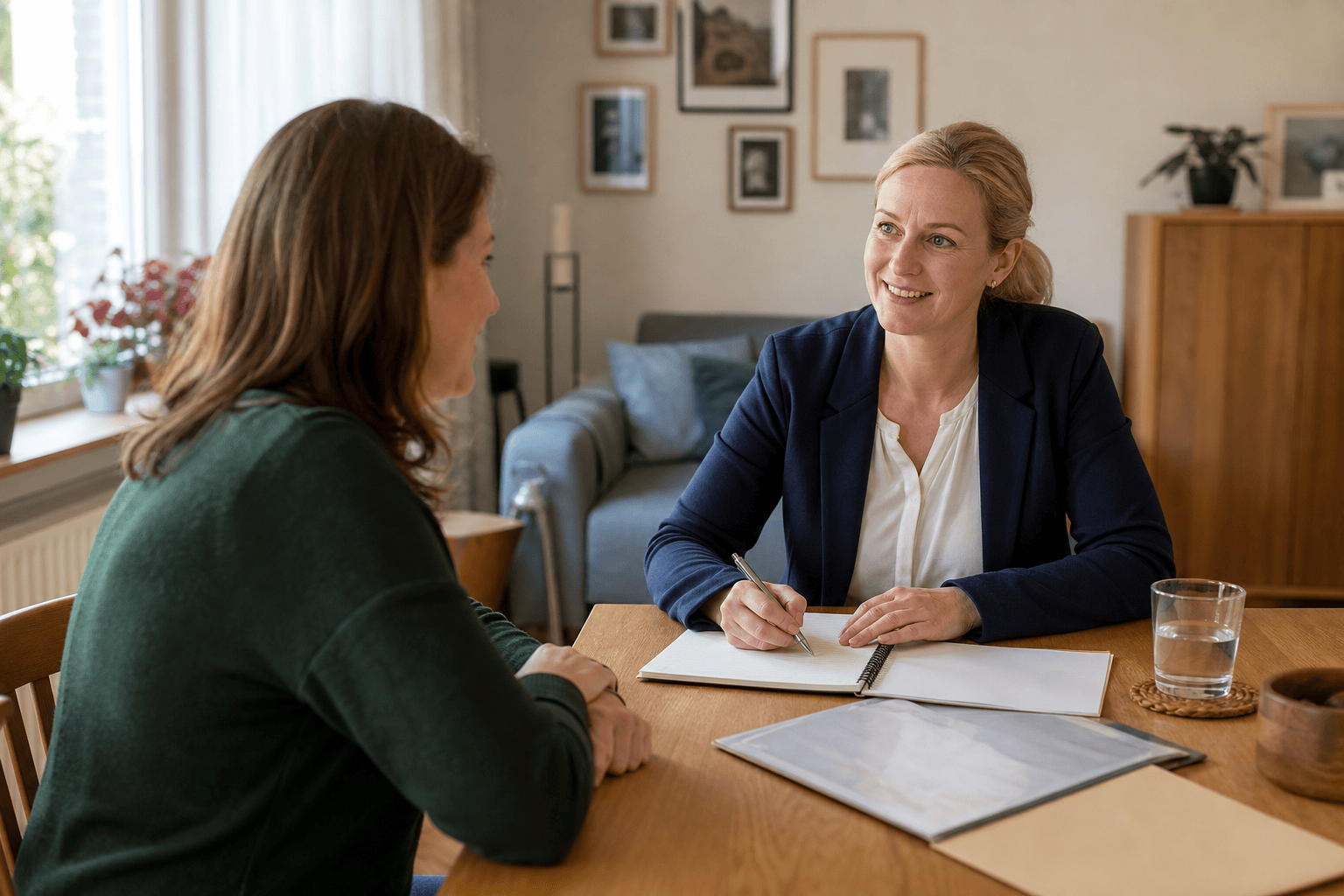 Angehörige erhält Beratung zur Organisation häuslicher Betreuung
