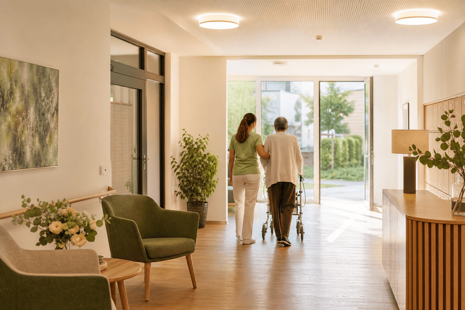 Modernes Wohn- und Betreuungshaus als Beispiel für eine spezialisierte Immobilie
