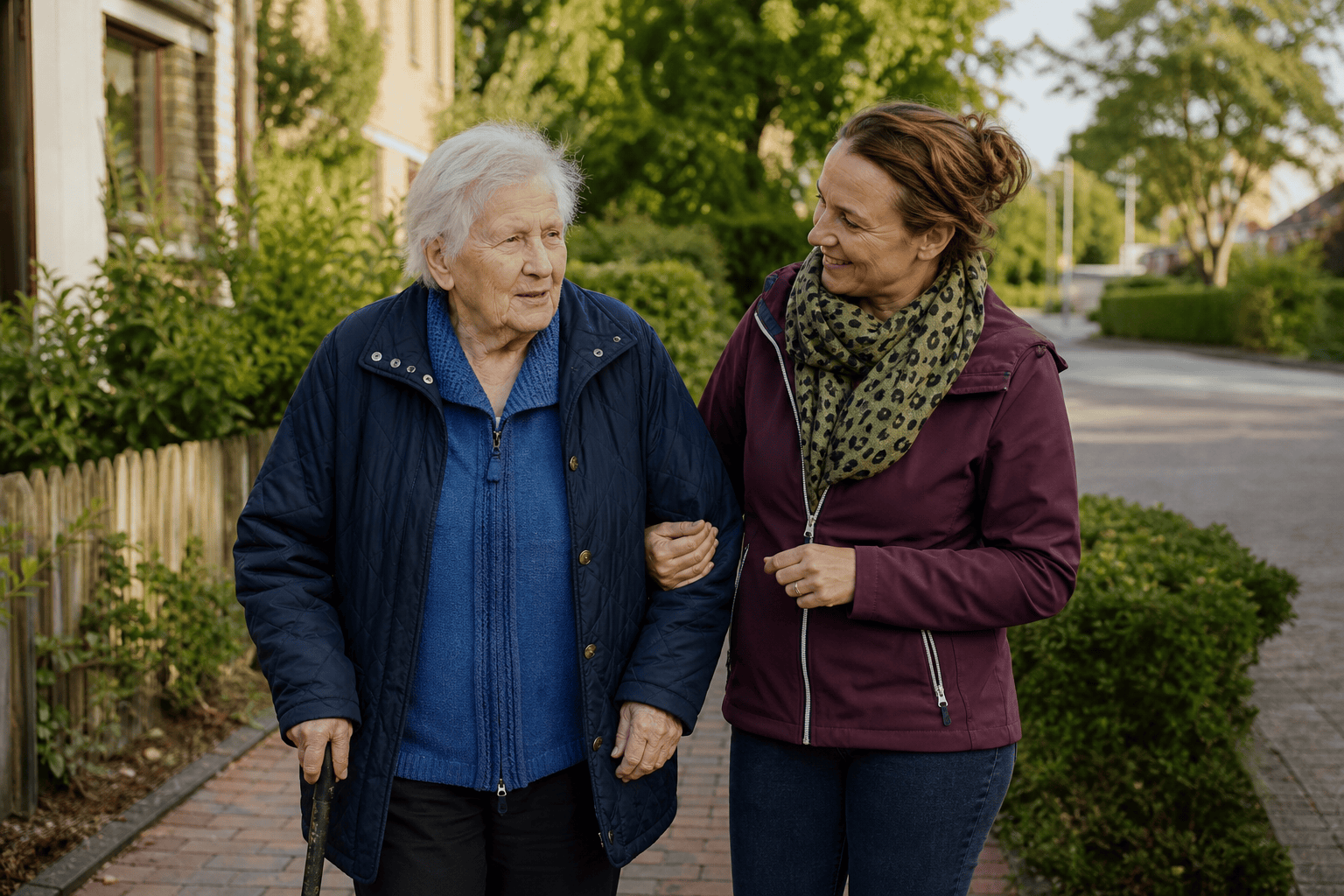 Ältere Person und Angehörige im gemeinsamen Alltag