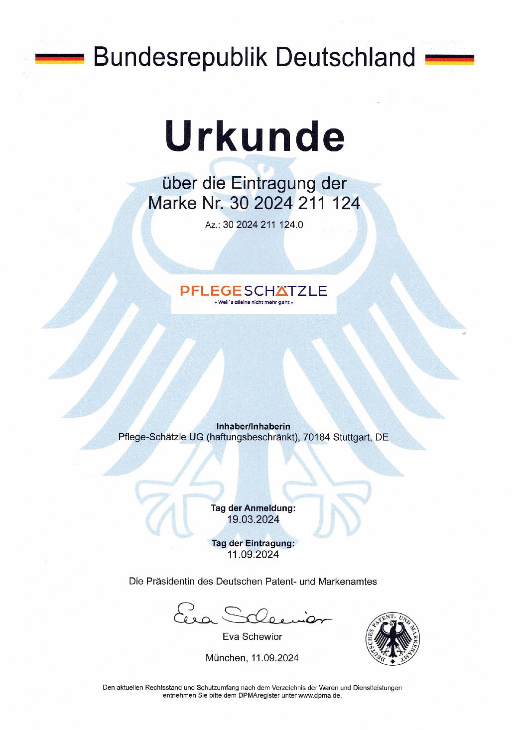 Wort-Bild-Marke Pflege-Schätzle